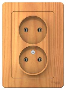 Розетка 2-м 16А С/У Ясень Blanca