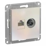 Розетка TV антенна + RJ45 кат.5E С/У Жемчуг AtlasDesign
