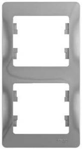 Рамка 2-я вертикальная Алюминий Glossa