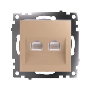 Розетка RJ45+RJ45 С/У Золото Катрин