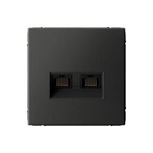 Розетка компьютерная 2х RJ45, кат.6А,С/У, Базальт ARTGALLERY