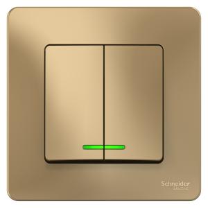 Выключатель 2-кл 10А С/У с индикатором Титан Blanca