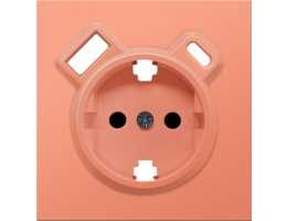 Накладка для розетки Schuko 16А USB A+C со шторками Матовый коралл R98 Donel