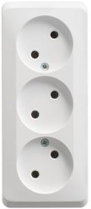 Розетка 3-м 16А О/У Белый Etude