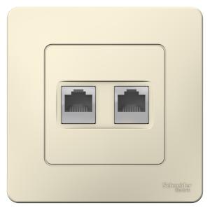 Розетка RJ45 кат.5E+ RJ11 С/У Молочный Blanca