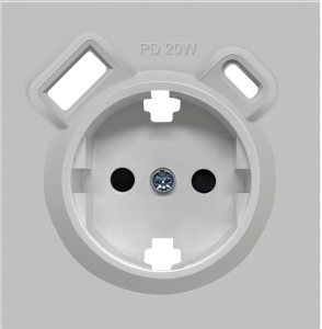 Накладка для розетки Schuko 16А USB A+C со шторками Матовый серый R98 Donel