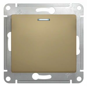 Переключатель 1-кл 10А С/У с индикатором Титан Glossa