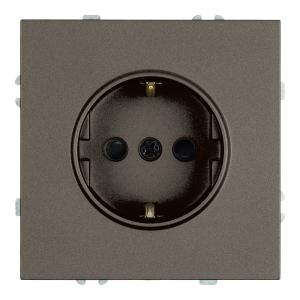 Розетка 1-м 16А С/У З/К со шторками Антрацит Эмили