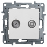 Розетка TV/SAT 2-х кабельная Белая Legrand Etika