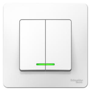 Выключатель 2-кл 10А С/У с индикатором Белый Blanca