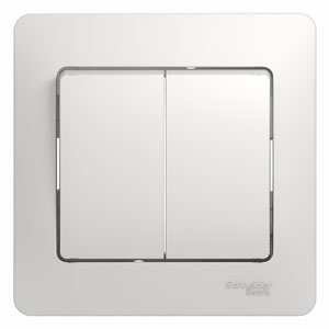 Выключатель 2-кл 10А С/У в сборе с рамкой Белый Glossa