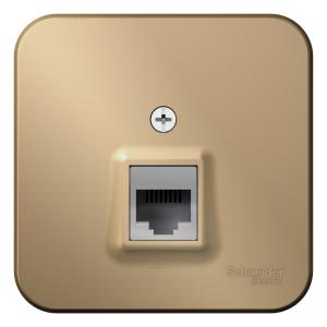 Розетка телефонная RJ11 О/У изолирующая пластина Титан Blanca