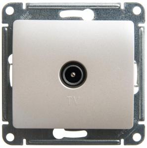 Розетка TV антенна С/У проходная Перламутр Glossa