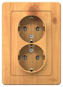 Розетка 2-м 16А С/У З/К Ясень Blanca