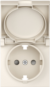 Накладка для розетки Schuko 16А с З/К с крышкой Матовый кремовый A07 Donel