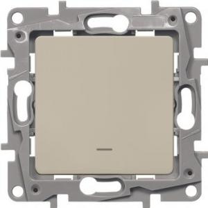 Выключатель 1-клавишный с подсветкой, 10А, винт. клем. Слоновая кость Etika Legrand