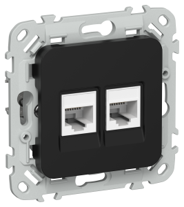 Розетка RJ45+RJ11 кат.6 UTP С/У Черный FLITE