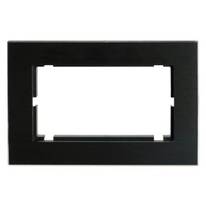 Рамка  2-я без перемычки металл Черный Катрин