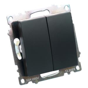 Переключатель 2-кл 10А С/У Черный Катрин