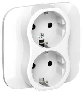 Розетка 2-м 16А С/У З/К в сборе тип 1 Белый FLITE