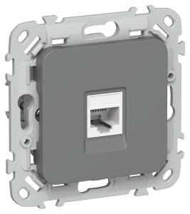 Розетка RJ45 кат.5Е UTP С/У Мокрый Асфальт FLITE