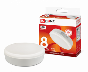 Лампа светодиодная LED-GX53-VC 8Вт 230В 6500К 720Лм IN HOME