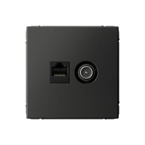 Розетка TV антенна + RJ45 кат.5E С/У Базальт ArtGallery