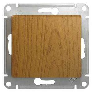 Выключатель 1-кл 10А С/У кнопочный Дуб Glossa