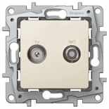 Розетка TV/SAT 2-х кабельная Слоновая кость Legrand Etika