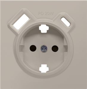 Накладка для розетки Schuko 16А USB A+C со шторками Матовый кашемир R98 Donel