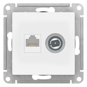 Розетка TV антенна + RJ45 кат.5E С/У Лотос AtlasDesign