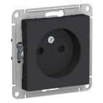 Розетка 1-м 16А С/У со шторками Карбон AtlasDesign