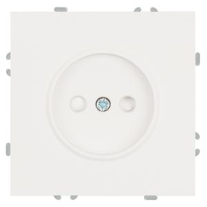 Розетка 1-м 16А С/У со шторками Белый фарфор Эмили