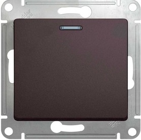 Переключатель 1-кл 10А С/У с индикатором Графит Glossa