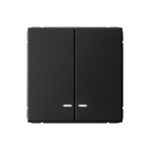 Выключатель 2-кл 10А С/У с индикатором Карбон ArtGallery