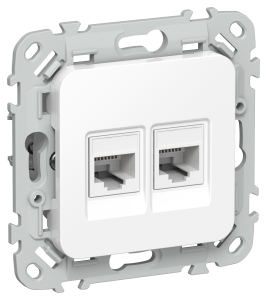 Розетка RJ45+RJ45 кат.6 UTP С/У Белый FLITE