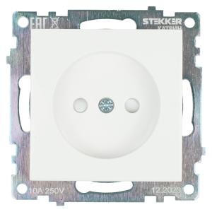 Розетка 1-м 10А С/У со шторками Белый Катрин