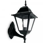 Светильник садово-парковый «Классика» (НБУ)  4201 1*100W, E27, 230V, IP44, цвет черный, 4-х гранник, на стену вверх, 185*215*400мм Feron