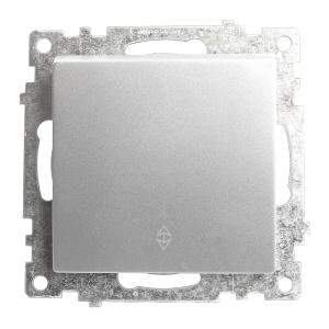 Переключатель 1-кл 10А С/У Серебро Катрин
