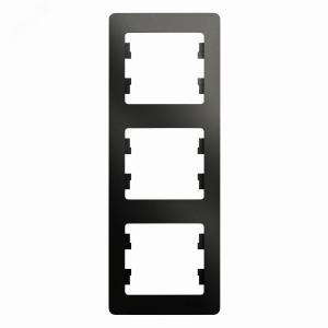 Рамка 3-я вертикальная Антрацит Glossa