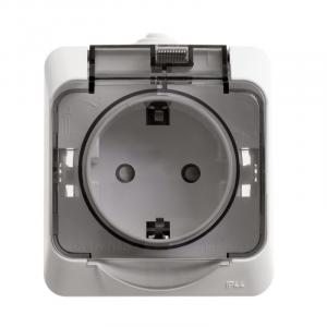 Розетка 1-м 16А О/У IP44 Белый Etude