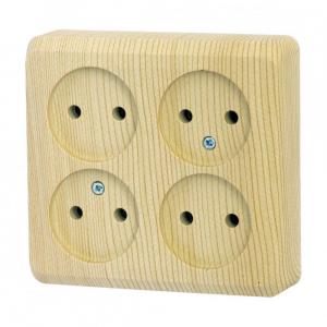 Розетка 4-м 16А О/У Сосна Etude
