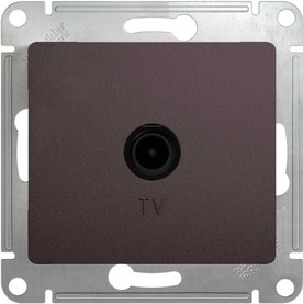 Розетка TV антенна С/У проходная Графит Glossa