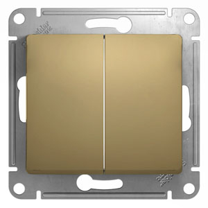 Переключатель 2-кл 10А С/У Титан Glossa