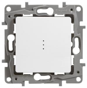 Переключатель с подсветкой, 10А, авт. клем Белый Legrand Etika