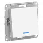 Переключатель 1-кл 10А С/У с индикатором Белый AtlasDesign