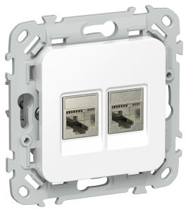 Розетка RJ45+RJ11 кат.6 STP С/У Белый FLITE