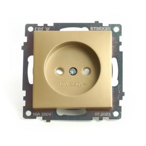 Розетка 1-м 10А С/У со шторками Золото Катрин