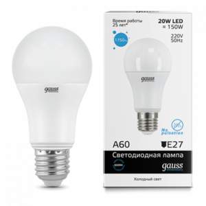 Лампа светодиодная Gauss Elementary A60 20W E27 6500K