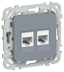 Розетка RJ45+RJ45 кат.6 UTP С/У Маренго FLITE